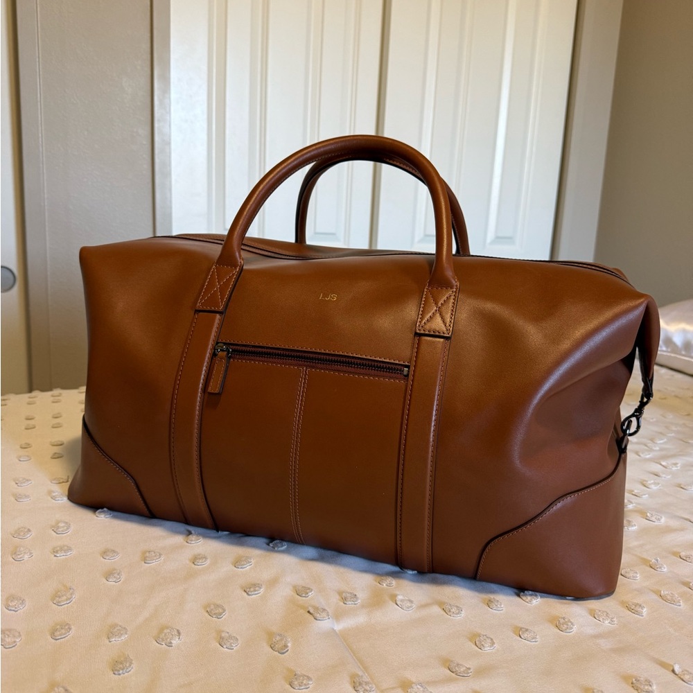 Mark & Graham Tan Leather Duffel Bag